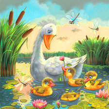 Схема вышивки «лебеди»