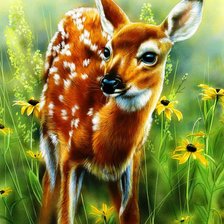 Схема вышивки «олененок»