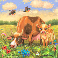 Схема вышивки «Коровка»