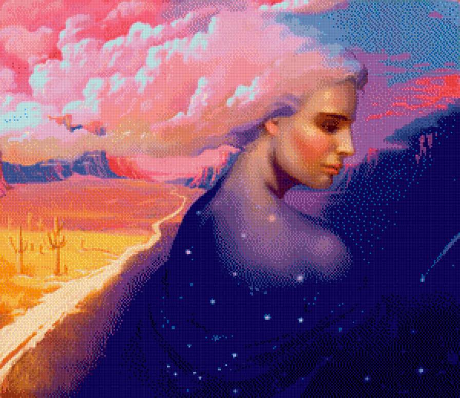 день ночь - днвушка, пустыня, ночь, день - предпросмотр