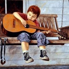 Схема вышивки «мальчик с гитарой»