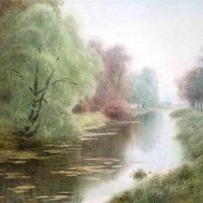 Схема вышивки «туман над рекой»