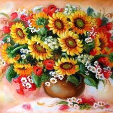 Схема вышивки «подсолнухи»