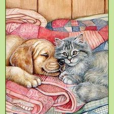 Схема вышивки «подружились»