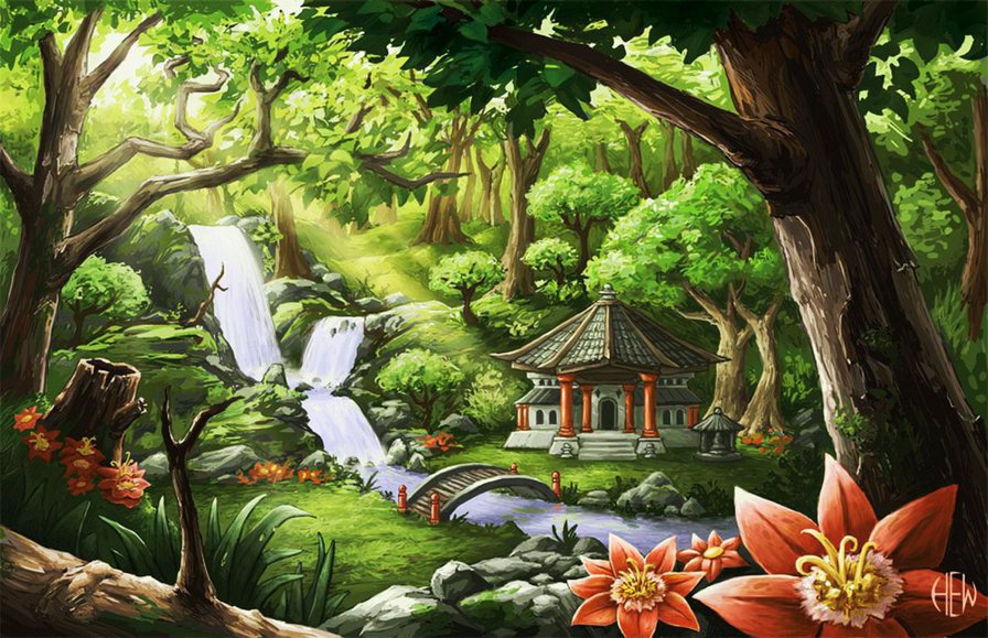 пейзаж - дом, природа, пейзаж - оригинал