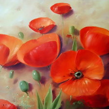 Схема вышивки «панно с маками»