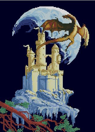 страж замка - дракон, замок - оригинал