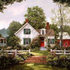 Схема вышивки «Дом»