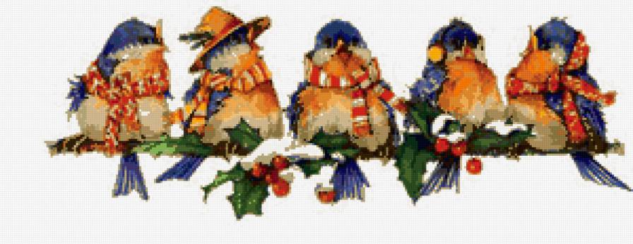 Птички-синички - птицы, зима - предпросмотр