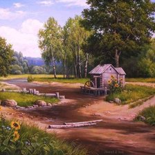 Схема вышивки «Старая мельница»