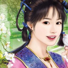 Девушка с птичкой