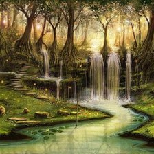 Схема вышивки «сказочный водопад»