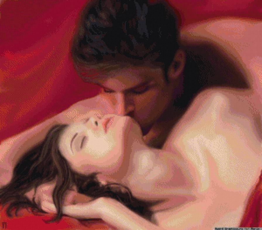 влюбленные - поцелуй, влюбленные, пара, девушка, парень - предпросмотр