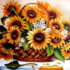 Схема вышивки «подсолнухи»