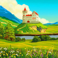 Схема вышивки «замок»