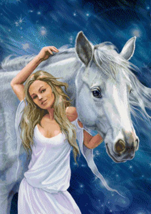 женский образ - лошадь, образ, девушка, портрет, конь, люди, животные, женщина - предпросмотр