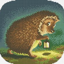 Схема вышивки «ёжик с фонариком»