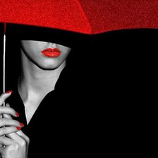 Схема вышивки «Девушка с красным зонтом»