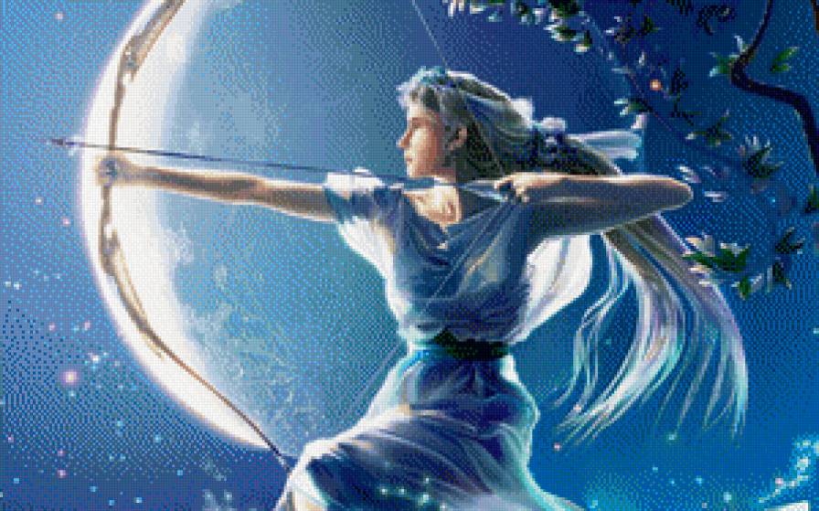 Стрелец - стрелец, девушка, луна - предпросмотр