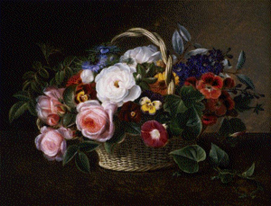 корзинка с цветами - предпросмотр