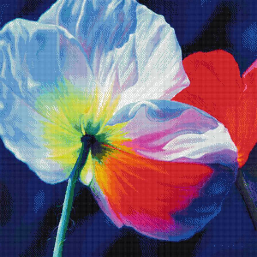 белый мак - арт, подушка, цветок, живопись, панно, мак - предпросмотр