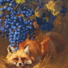 Схема вышивки «Лиса и виноград»