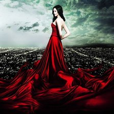 Схема вышивки «Леди в красном»