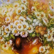 Схема вышивки «Триптих ромашка2»