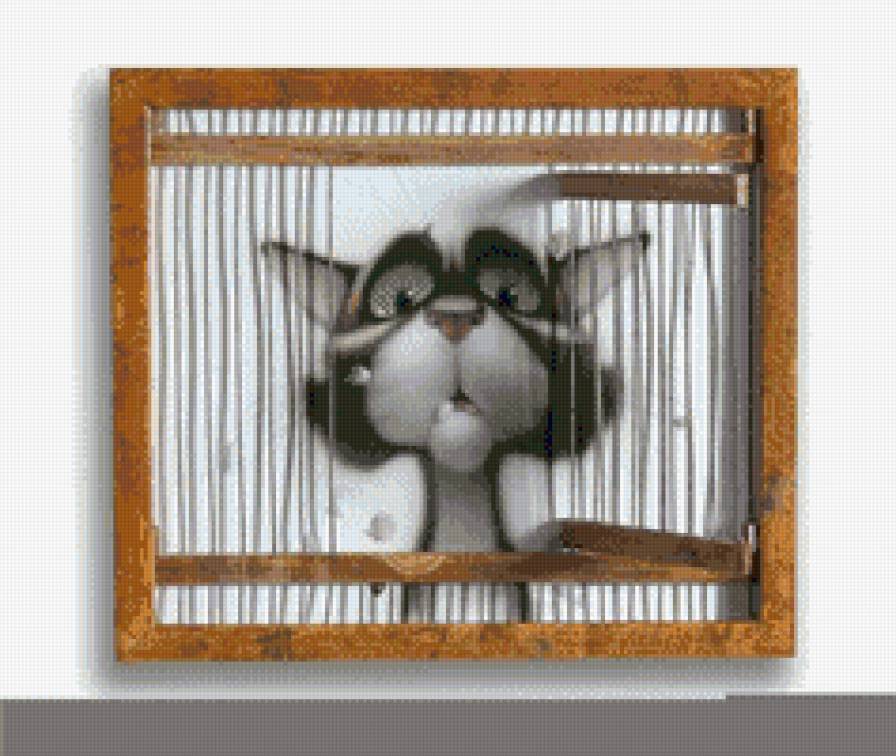 Упс.. - кот, клетка - предпросмотр