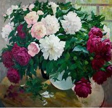 Схема вышивки «пионы»