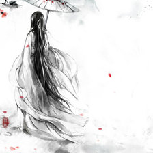 Схема вышивки «Японская девушка»