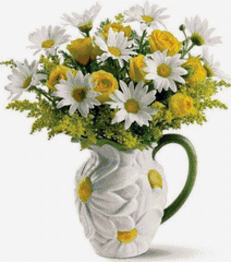 Букет - букет, розы, ромашки, цветы - предпросмотр