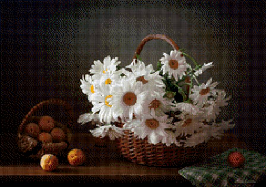 Ромашки - цветы, ромашки, абрикосы - предпросмотр