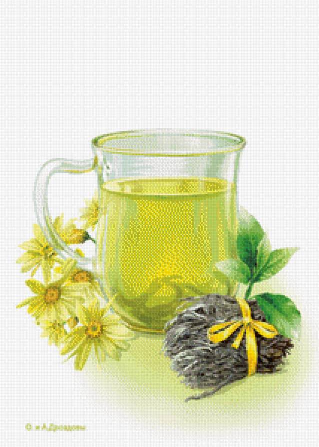 чашка чая - ромашка, чай, трравы, кухня - предпросмотр