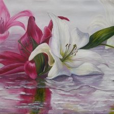 Схема вышивки «Лилии на воде»