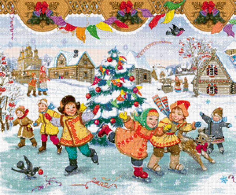 зимушка-зима - коток, дети, люди, елка, зима, новый год, детвора - предпросмотр