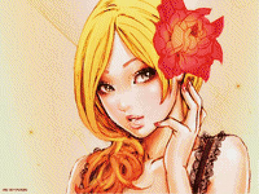 Девушка - девушка, аниме - предпросмотр