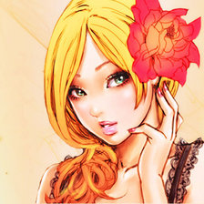 Схема вышивки «Девушка»