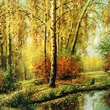 Схема вышивки «осенний пейзаж»