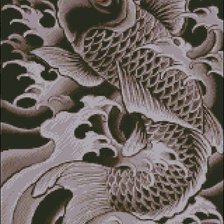 Схема вышивки «Карп серебристый»