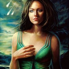 Схема вышивки «Девушка в зеленом»