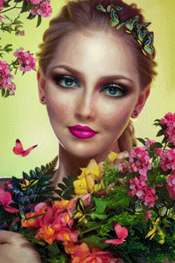 donna e fiori - предпросмотр