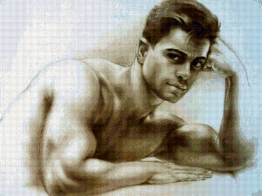 красавец мужчина - портрет, картина - предпросмотр