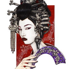 Схема вышивки «Гейша»