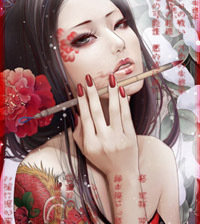 Схема вышивки «Гейша»