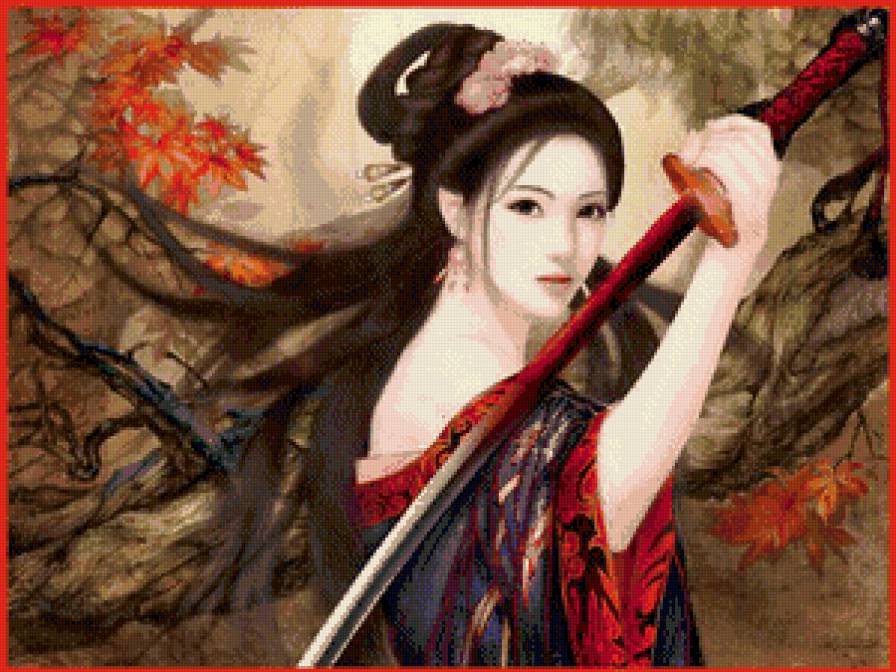 Гейша с мечом - люди, гейша, девушка - предпросмотр