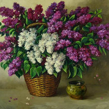 Схема вышивки «Сирень в корзинке»