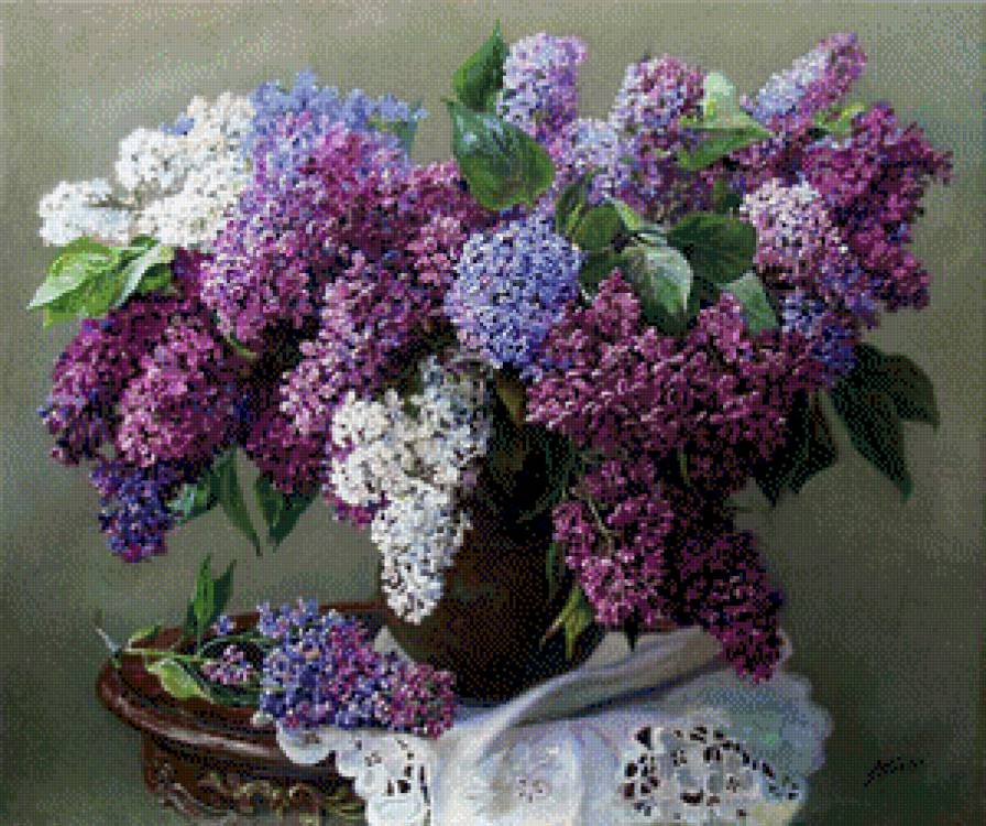 Букет сирени - ваза, сирень, букет - предпросмотр