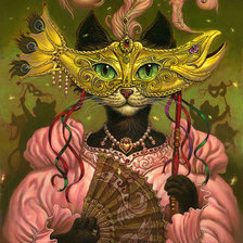 Схема вышивки «Кошка Дама»