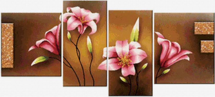 Лилии - сегментированные картины - предпросмотр